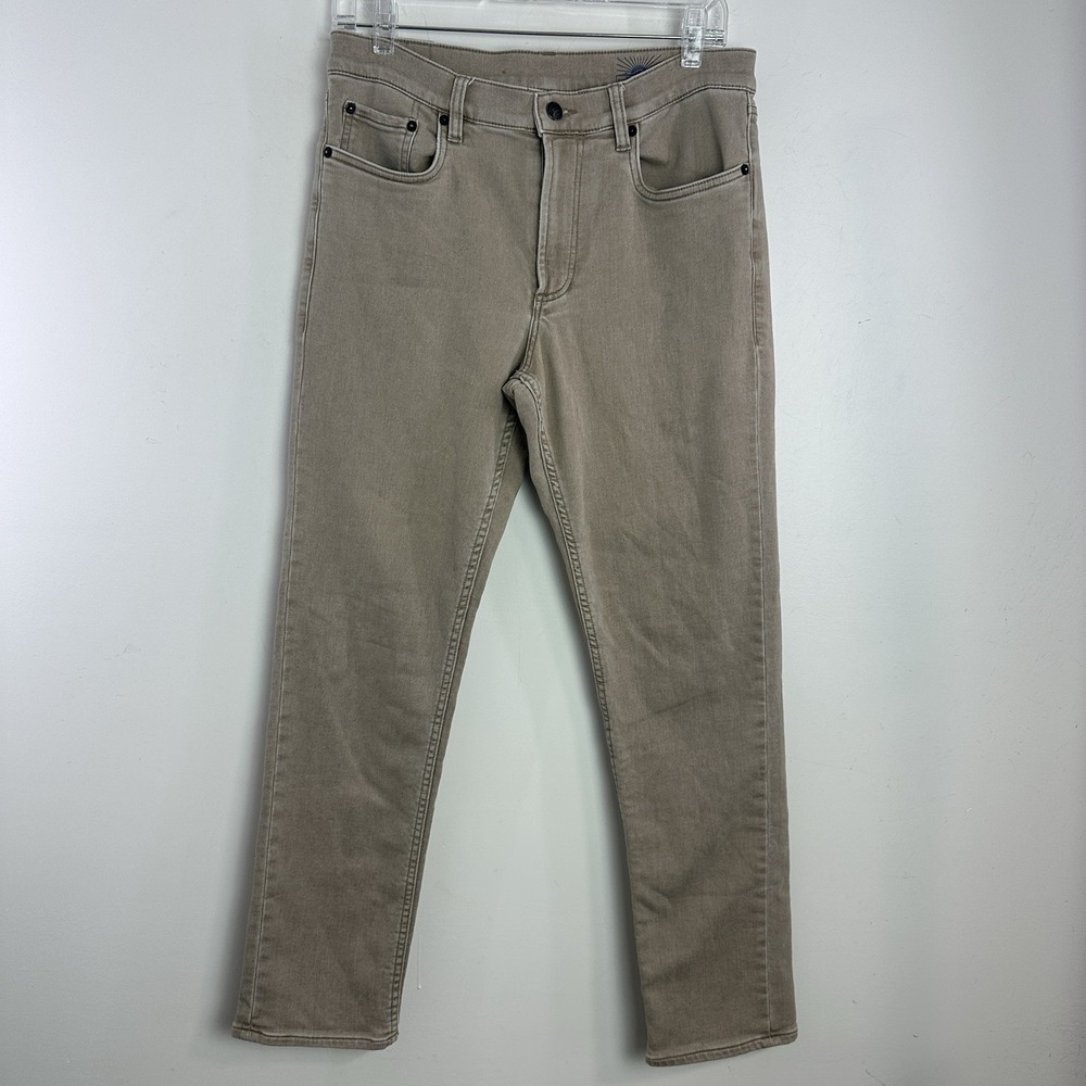 Faherty Stretch Terry 5 Pocket Pants Mens 31x30 Tan Beige Straight Leg Casual